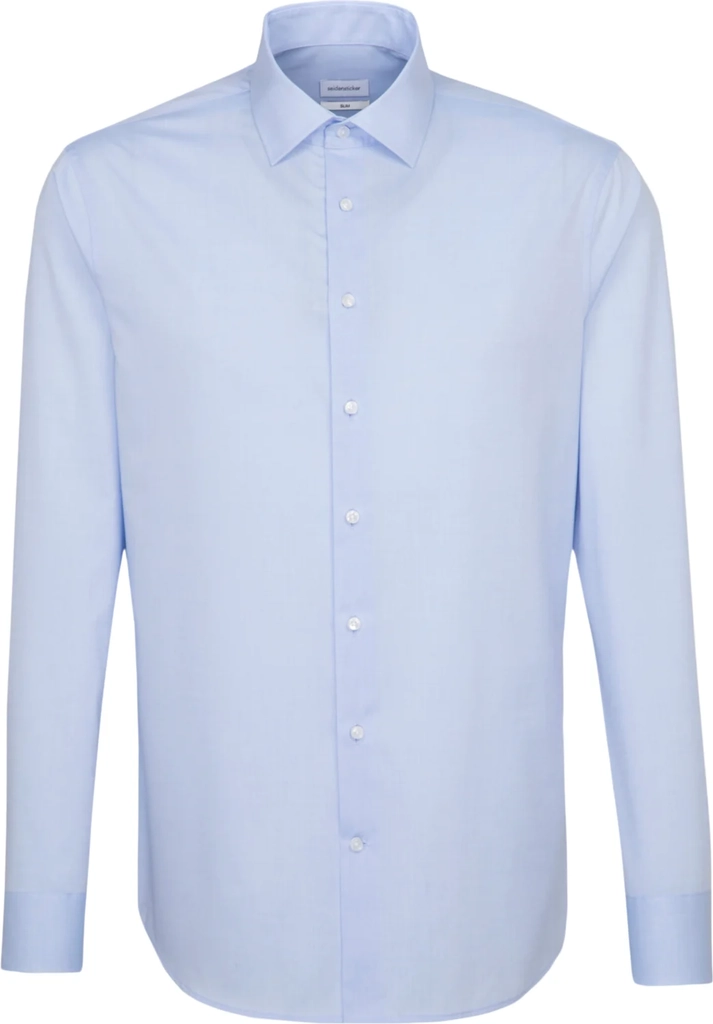 Seidensticker Business Shirt Slim Mand Blue Langærmede Skjorter Str 42 - Bomuld hos Magasin