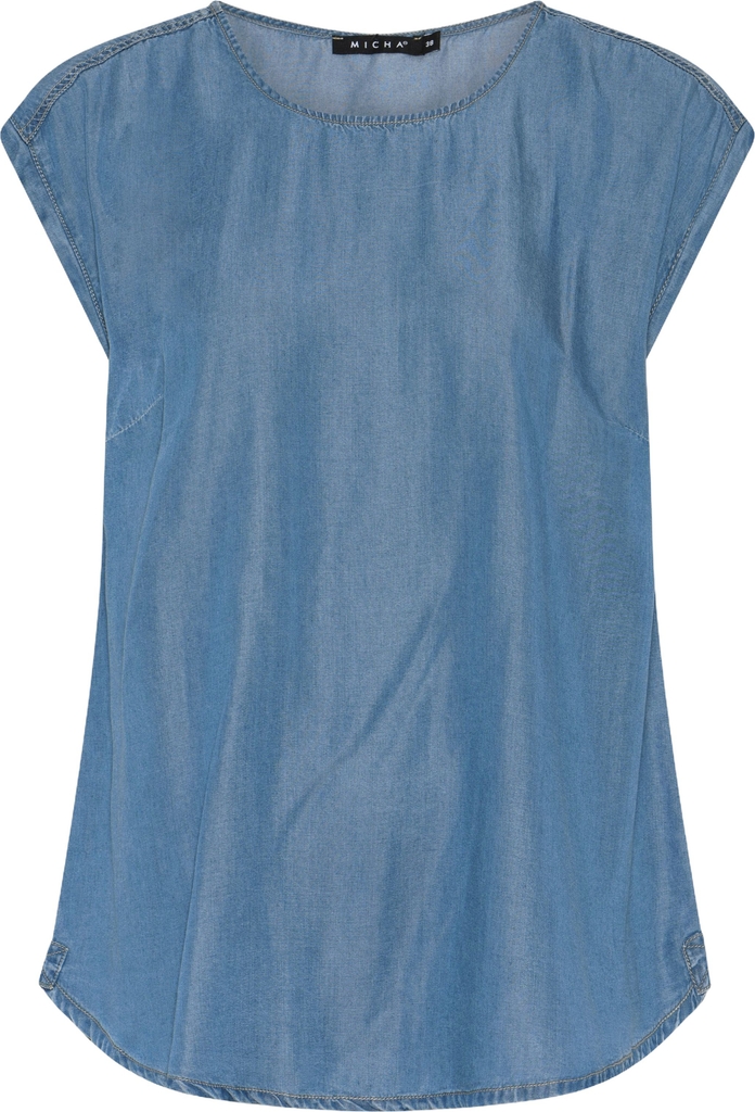 Micha Blouse_ Soft Denim Look Kvinde Light Blue Langærmede Bluser Str 46 Denim - hos Magasin