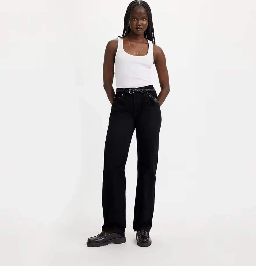 Levi's 501 '90s Jeans Kvinde Sort Straight Jeans Str W30 / L30 - Bomuld hos Magasin