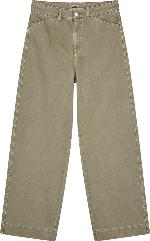 Mads Nørgaard Copenhagen Soil Denim Kargo Pants Wide Leg Jeans - Khaki Green