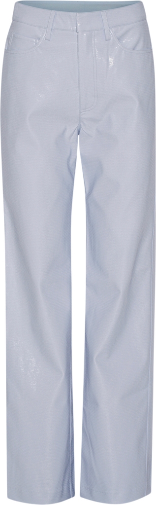 ROTATE Birger Christensen Embossed High Rise Pants Kvinde Artic Ice Bukser Med Brede Ben Str 38 - hos Magasin
