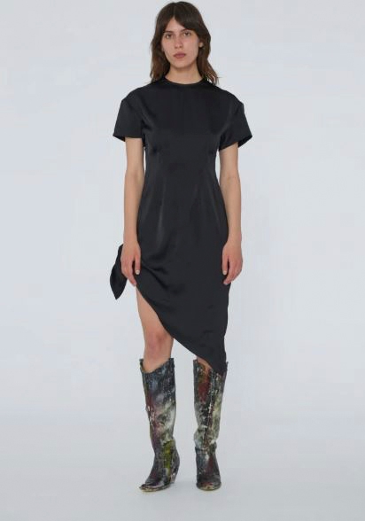 REMAIN Midi Knot Dress Kvinde Black Midi Kjoler Str 34 - hos Magasin