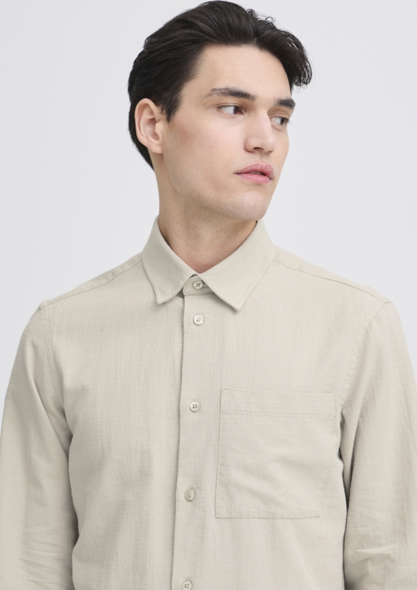 Casual Friday Cfaaberg Structured Shirt Mand Island Fossil Langærmede Skjorter Regular Fit