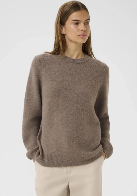 InWear Harrietiw Sleeve Pullover Kvinde Sandy Grey Sweaters Regular Fit Str XS - hos Magasin