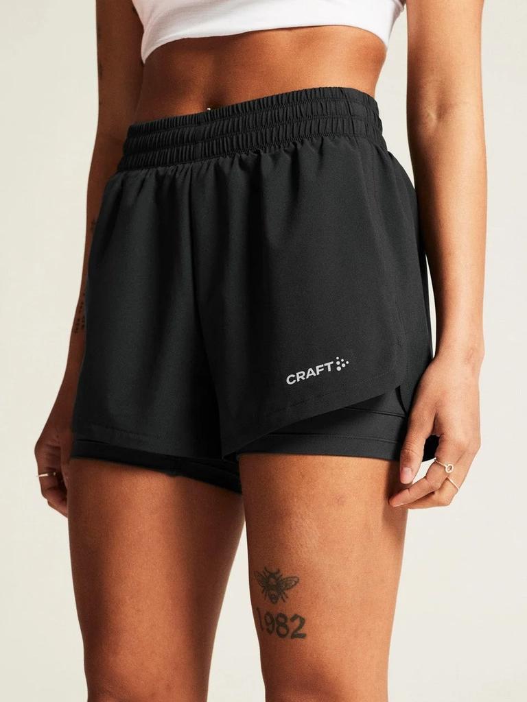 craft adv essence 2-i-1 dame shorts 2, black