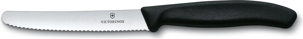 swiss classic pølse-/tomatkniv 11 cm, sort
