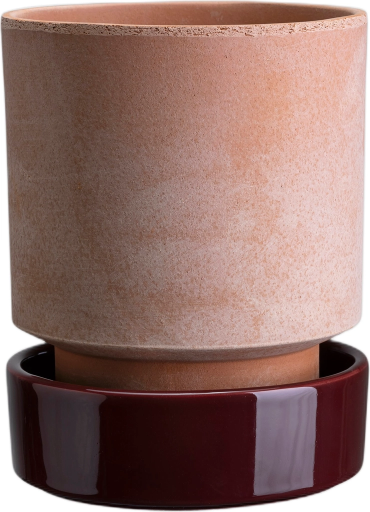 Bergs Potter Hoff RAW Rosa/glazed Deep Burgundy, Ø 14 cm, Set Raw Rosa/glazed Deep Burgundy Str 14 - Urtepotteskjulere hos Magasin