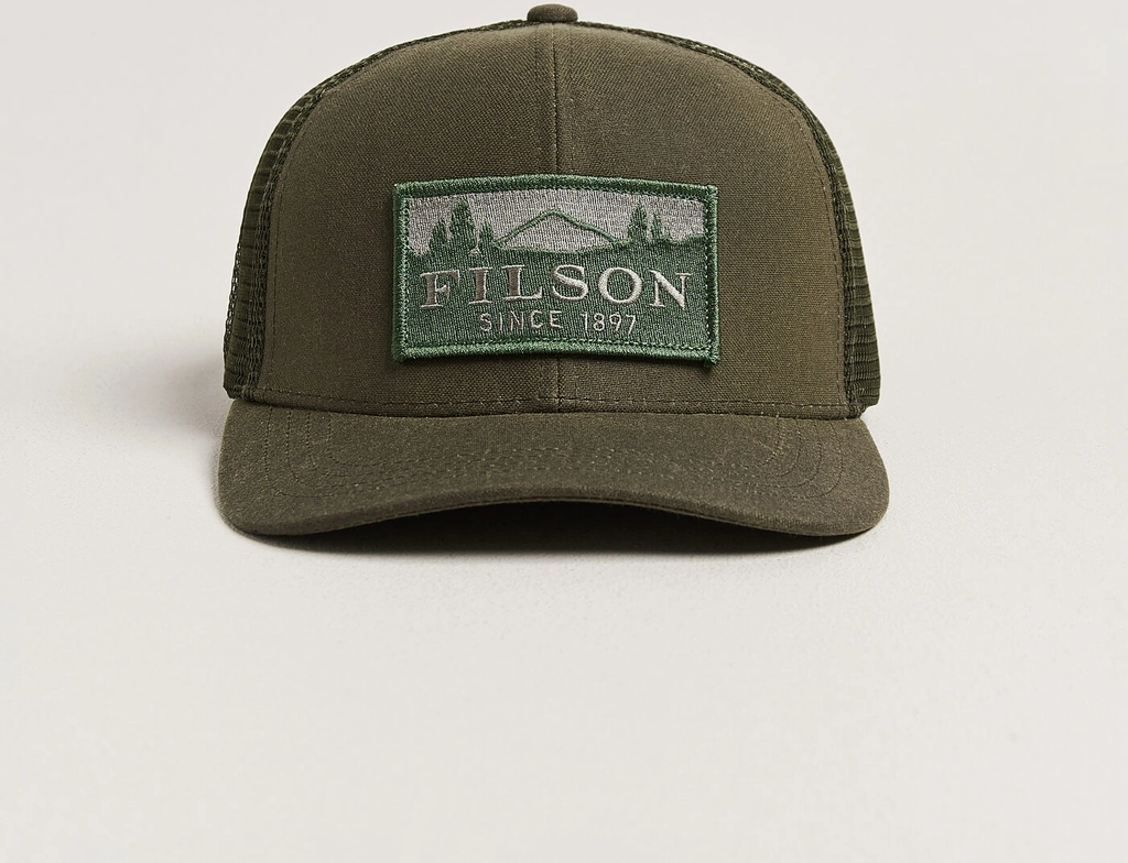 filson scenic waxed logger mesh cap otter green