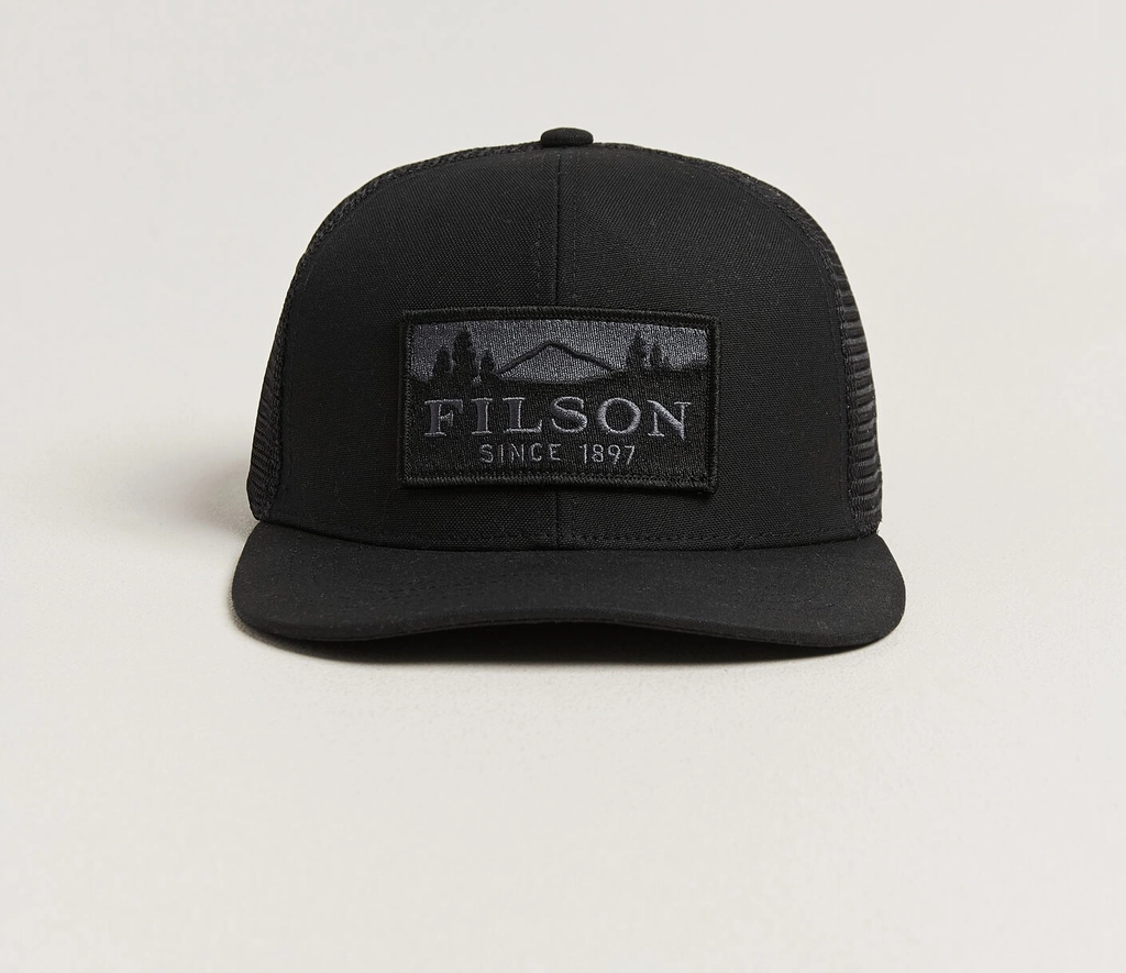 filson scenic waxed logger mesh cap black