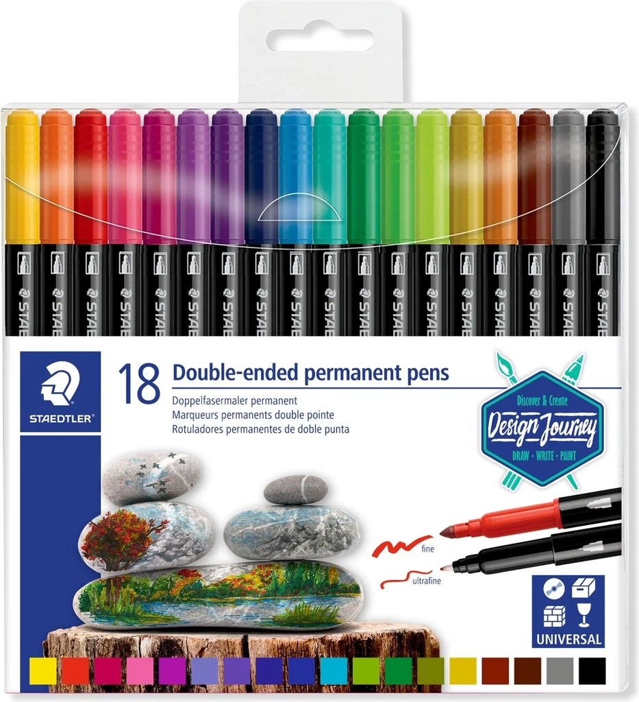 Staedtler Double-ended perm. pens 18 pcs