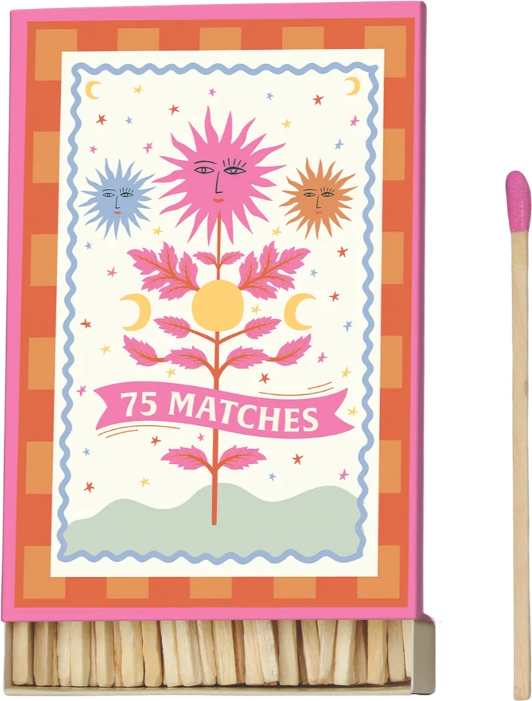 adopo sun tændstikæske, 75 tændstikker - hot pink