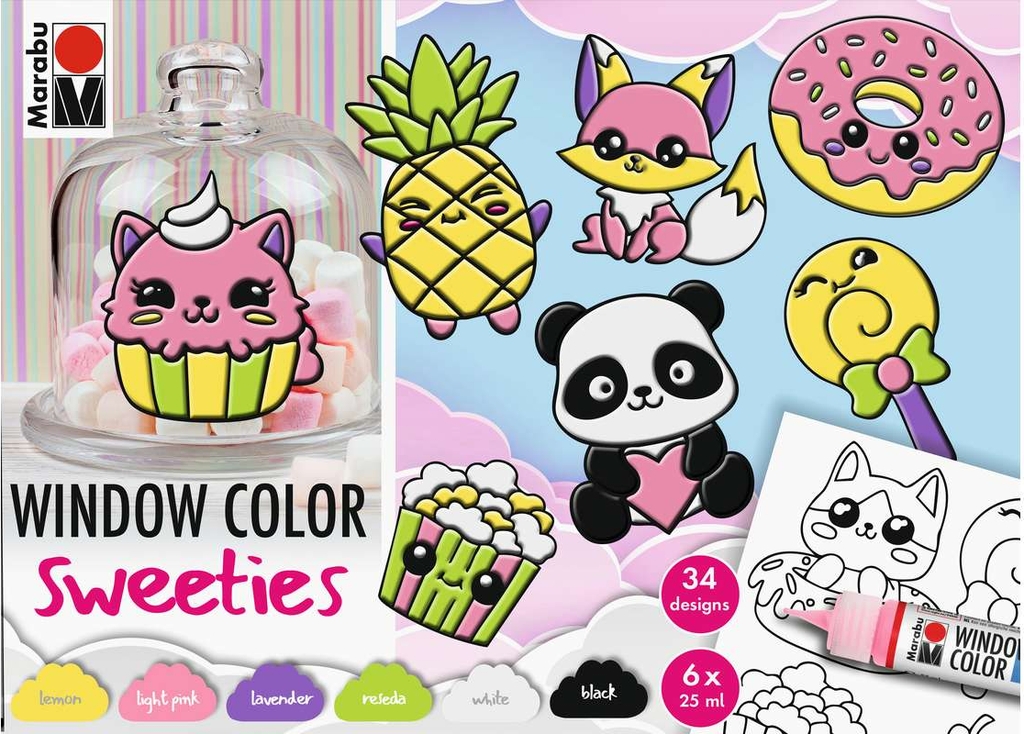 Marabu - Fun&Fancy Sweeties 6x25ml + motiver