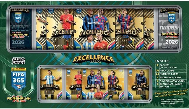 Panini FIFA 365 Adrenxl Excellence Box 4 Boosters