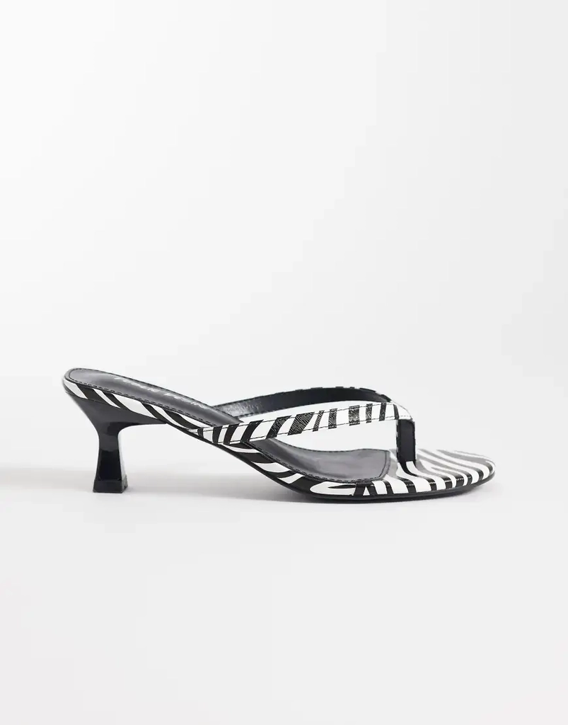 Public Desire Evermore Sandaler Kitten Hæl Tårem Zebraprint - Multifarvet
