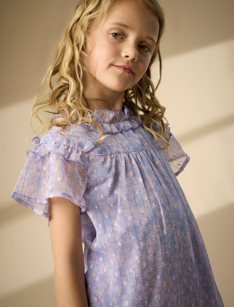 Creamie Dress Lurex Stripe - Blue - 134