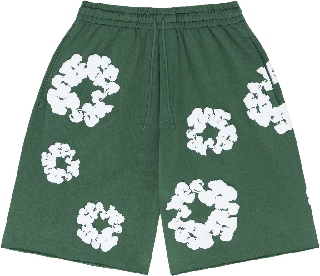 Denim Tears The Cotton Wreath Shorts - Green