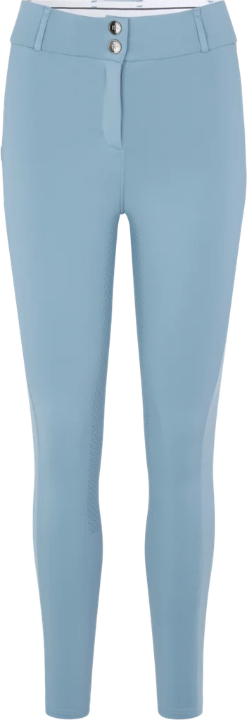 Kingsland Fuld-Grip Ridebukser - Blue Faded Denim