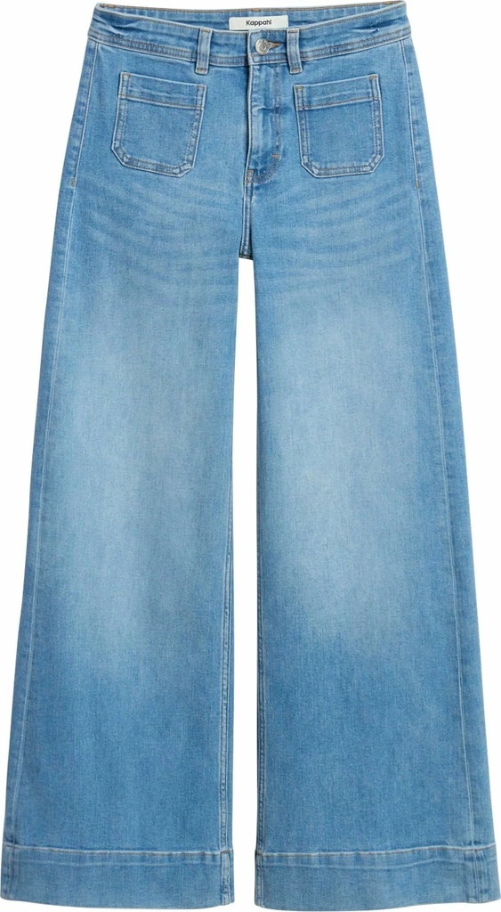 high waist - wide leg - light denim