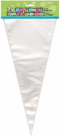 cellofan kræmmerhus slikposer med lukning, 25stk, 37cm x 15cm