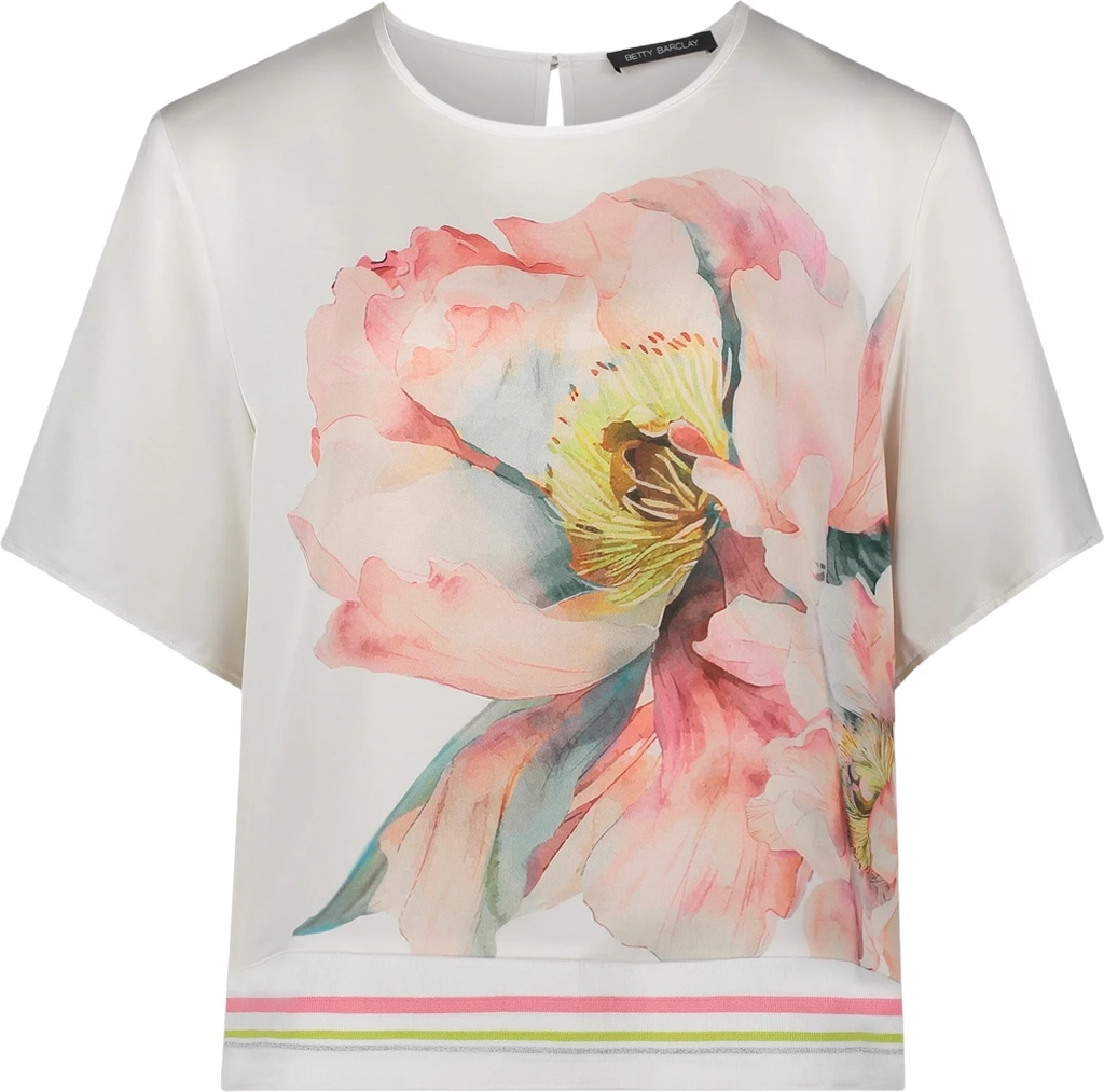 Betty Barclay Bluse Kurz 1/2 Ar Kvinde Patch Cream/rosé Langærmede Bluser Str 36 - hos Magasin
