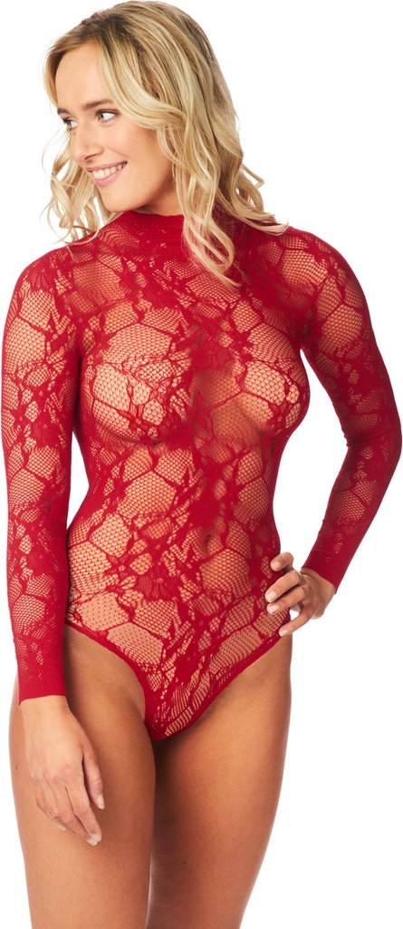 NORTIE Riga Rød Blonde Bundløs Bodystocking