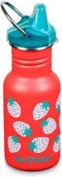 klean kanteen - kid classic narrow 355 ml, coral strawberrys, pipkork