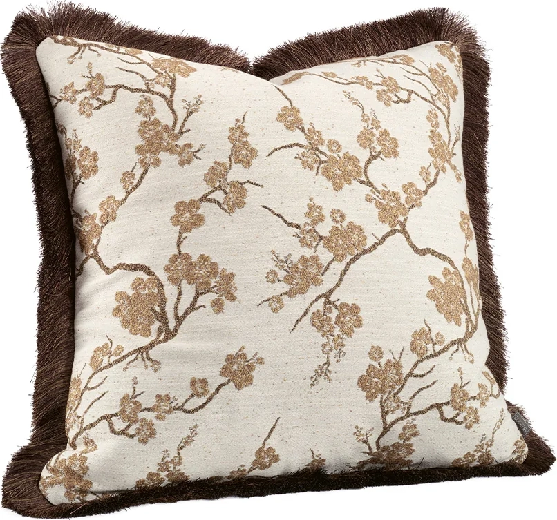 Artwood Sakura Pudebetræk Frynser Brandy Pudebetræk Brun, Beige (50x50cm)