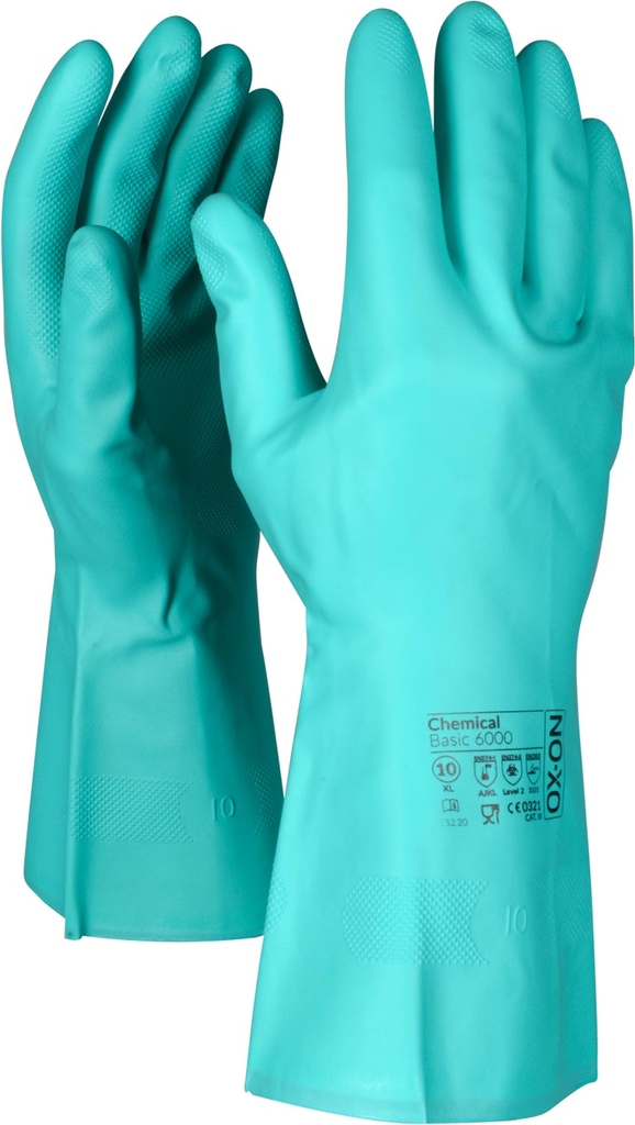 ox-on chemical basic 6000 kemikaliebeskyttelseshandsker, grøn