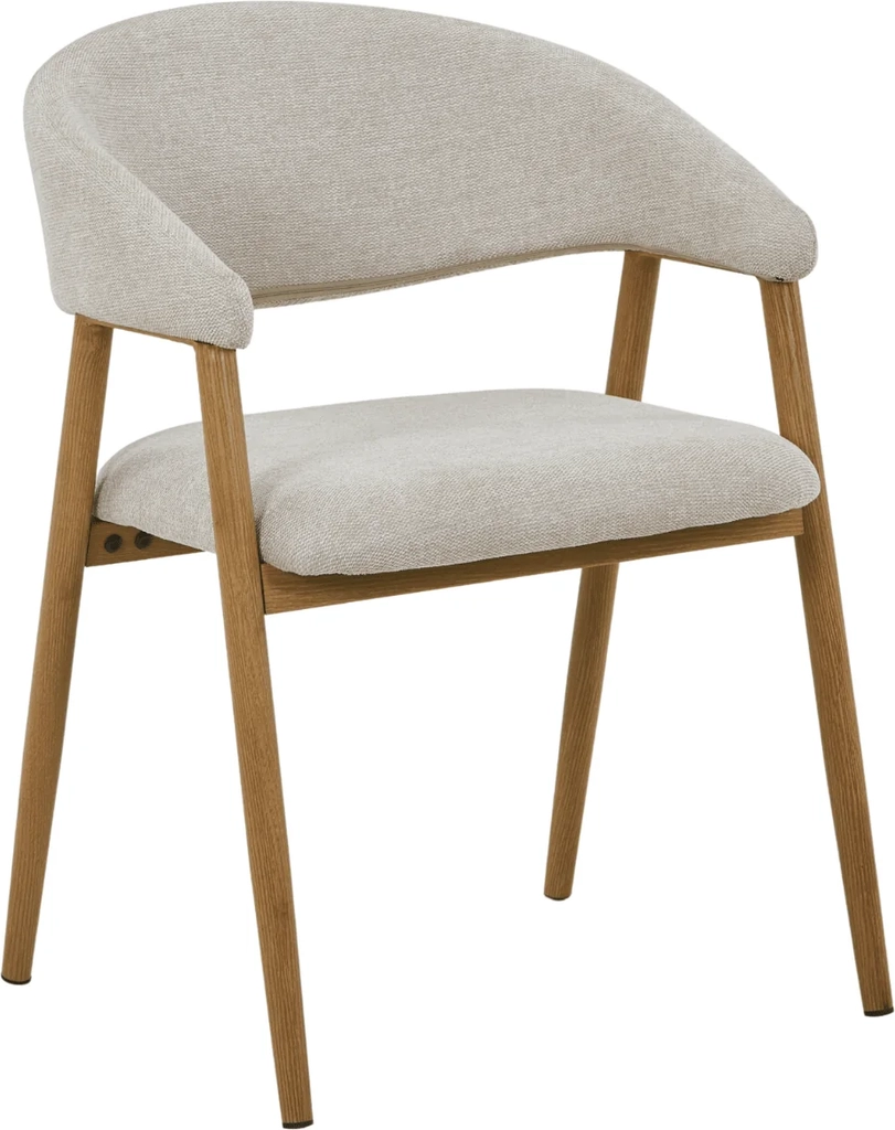 ebba spisebordsstol - beige tekstil med ben i egelook