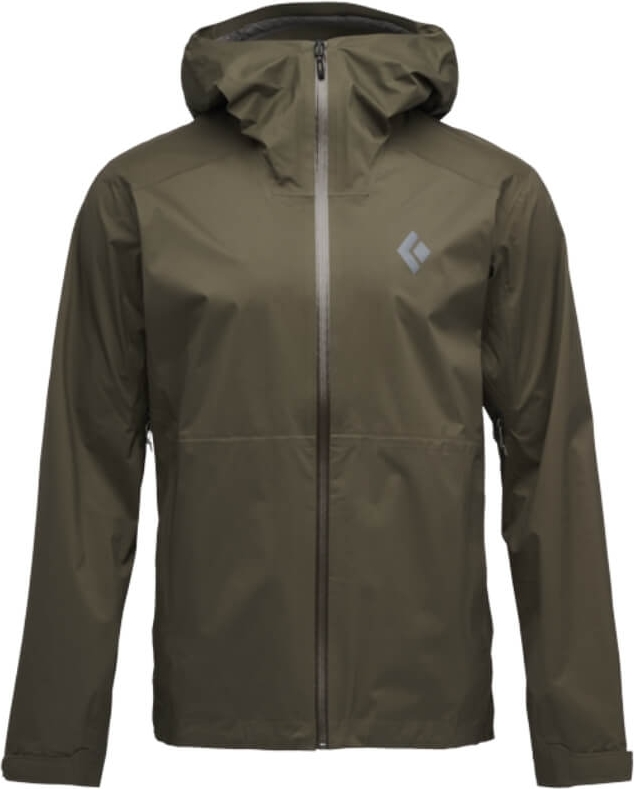 regnjakke til herre – black diamond fineline stretch rain shell – mørkegrøn