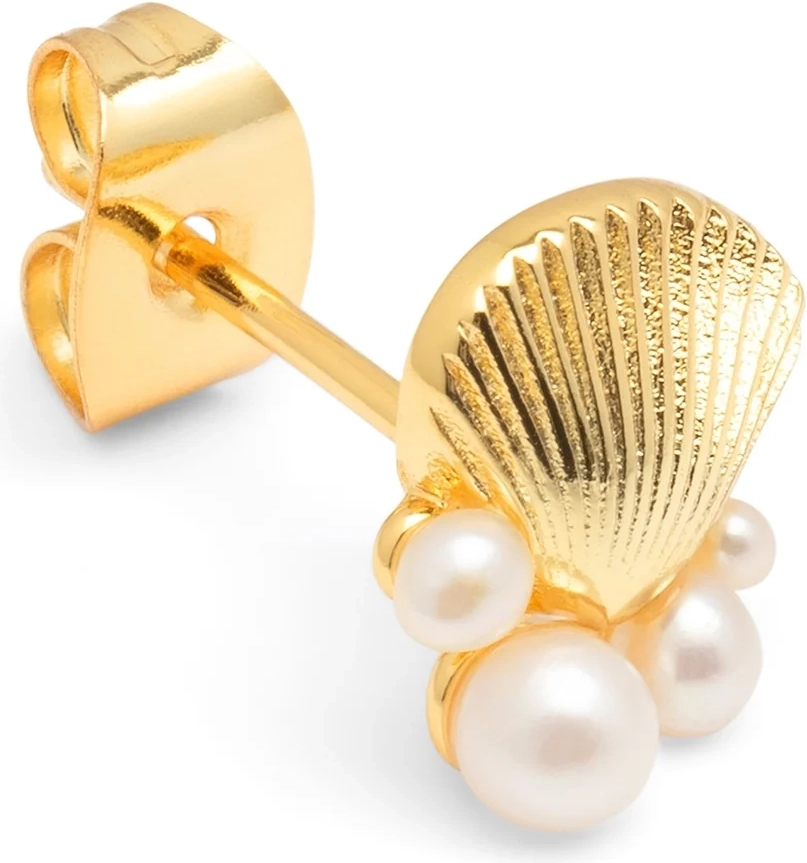 lulu copenhagen ørering - bouquet shell & pearl ørestik