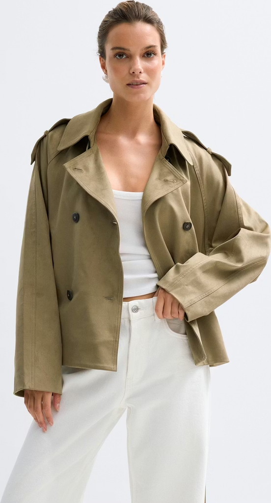 faux suede belted jacket