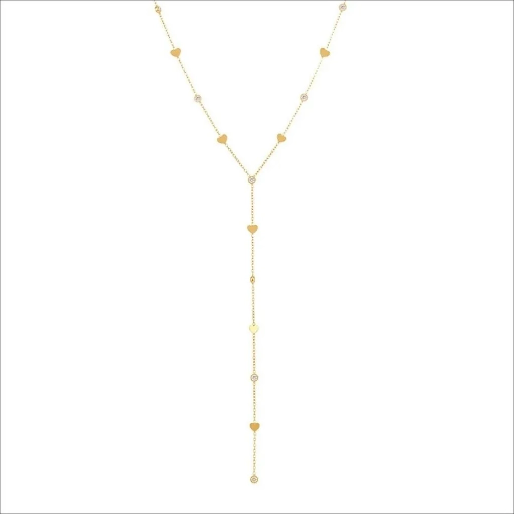 aera heart and zircon necklace - 18k gold plated