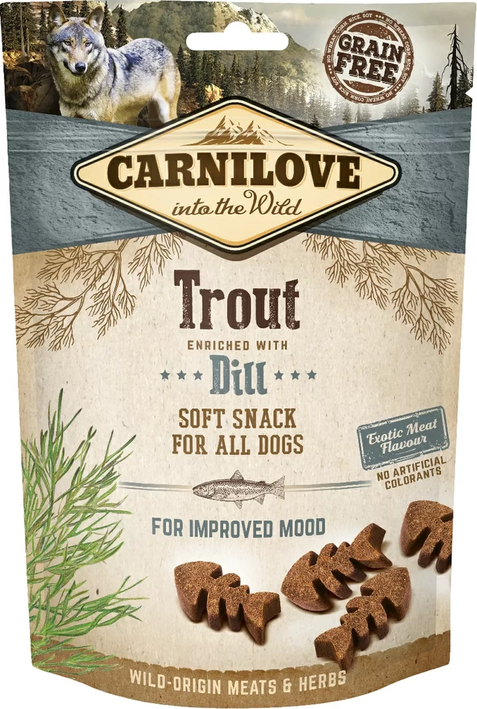 carnilove dog semi moist snack trout, 200g
