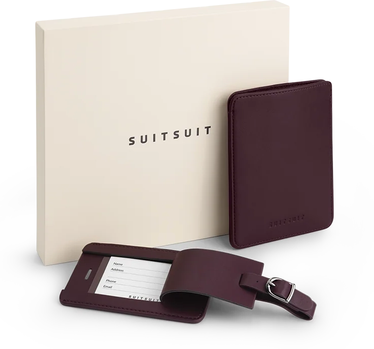 mystique - cherry lacquer - passport sleeve & luggage tag large