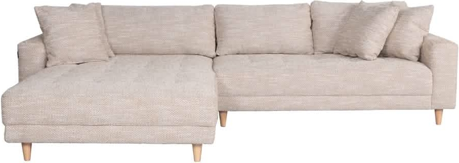 milo sofa - vendbar chaiselong 283 cm - gul/hvid