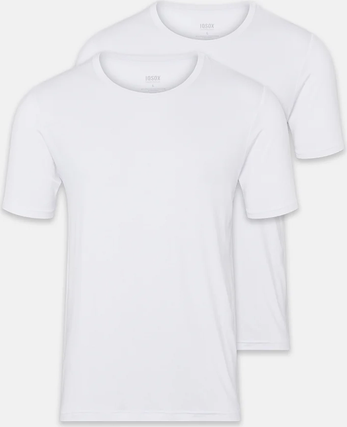 bambus t-shirt med o-hals 2 pak - hvid