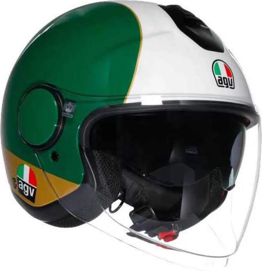 AGV Eteres Ago 1 Jet Helmet - White Red Green