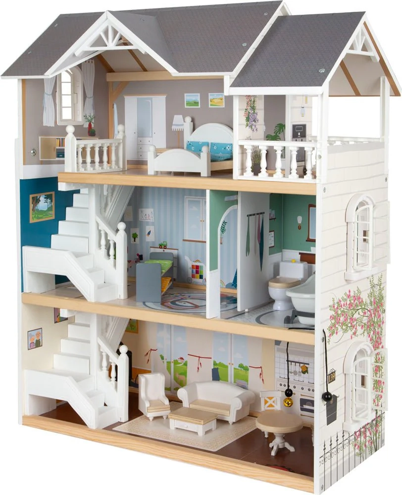Small Foot - Wooden Urban Villa Dollhouse with Accessories 13dlg.