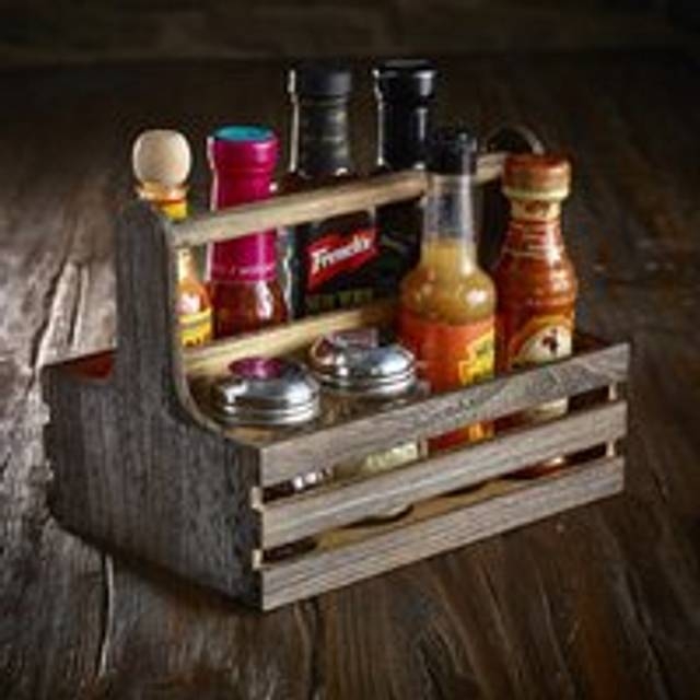 Genware Rustic Wooden Table Caddy Bestikholder