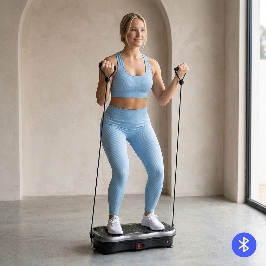 Vibrationsplatform med Bluetooth-højttaler og -bånd