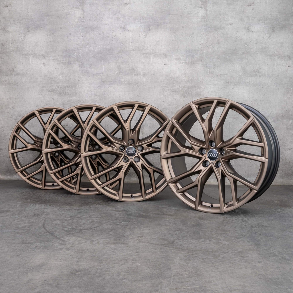 originale audi e-tron fælge 21 tommer q4 & sportback 89a601025p 89a601025q bronze metallic mat