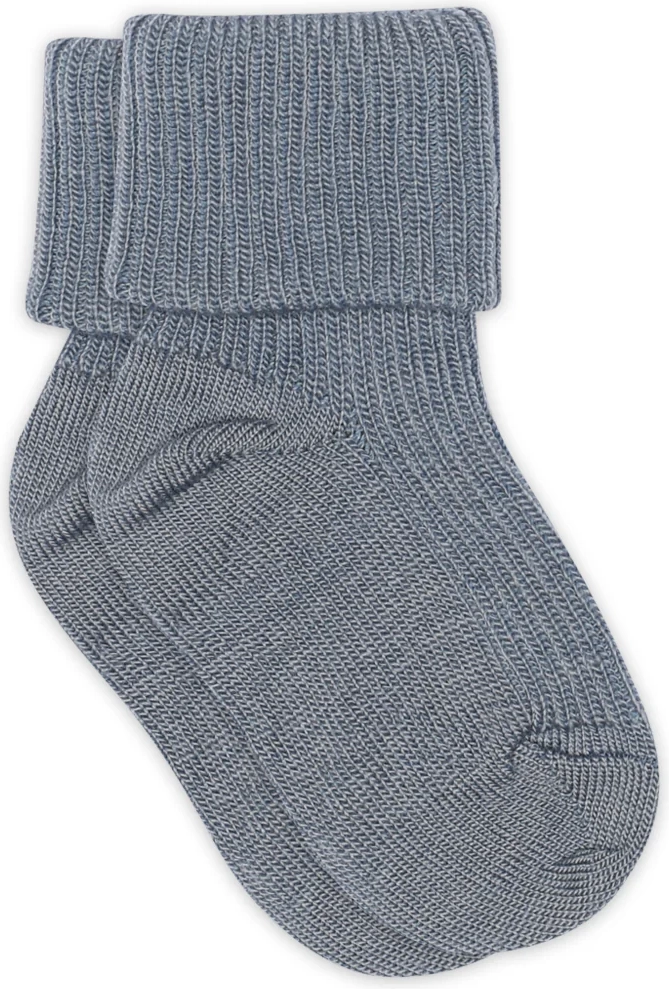 Baby Ankel Strømper I Merino Uld Med Ombuk 15/16 Tomato