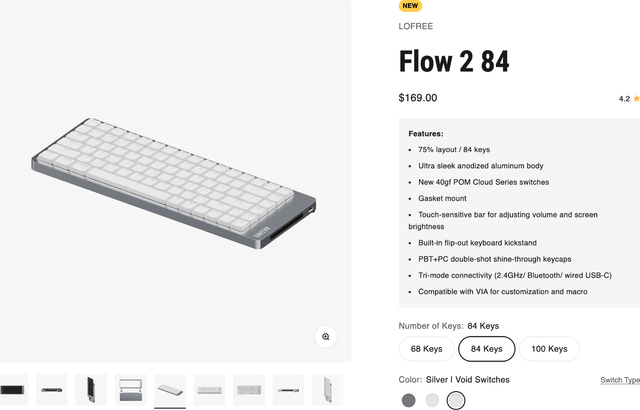 Lofree Flow 2 84 White Kailh Void Silent Linear
