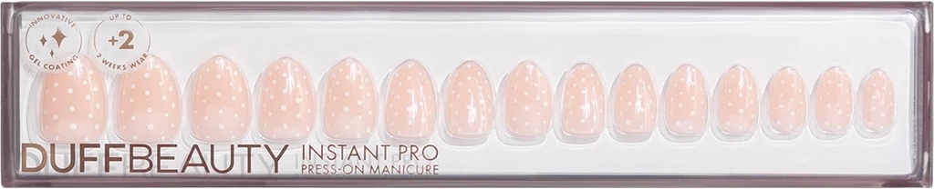 glazed polka, short almond - instant pro press-on manicure - 30 stk.
