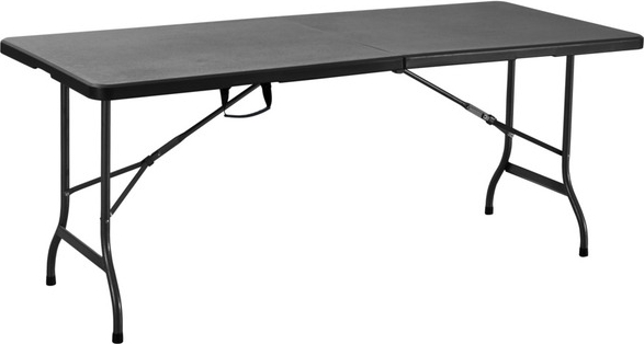 foldebord metal/plast 180 x 75 cm sort