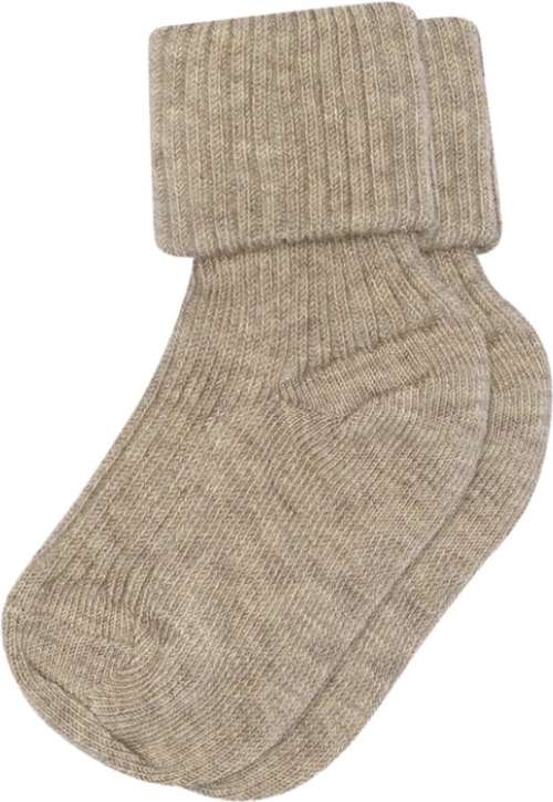 mp denmark baby ankelstrømpe - light brown melange