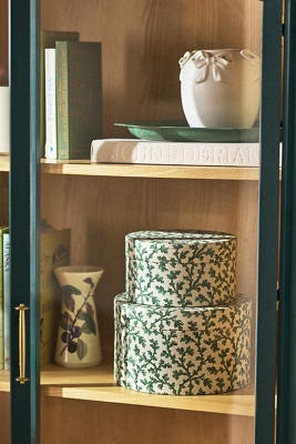round fabric storage box, set of 2