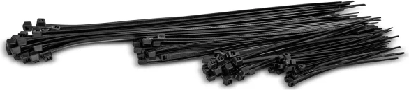 kabelstrips - 100/150/200/300 mm, sort, 100 stk.
