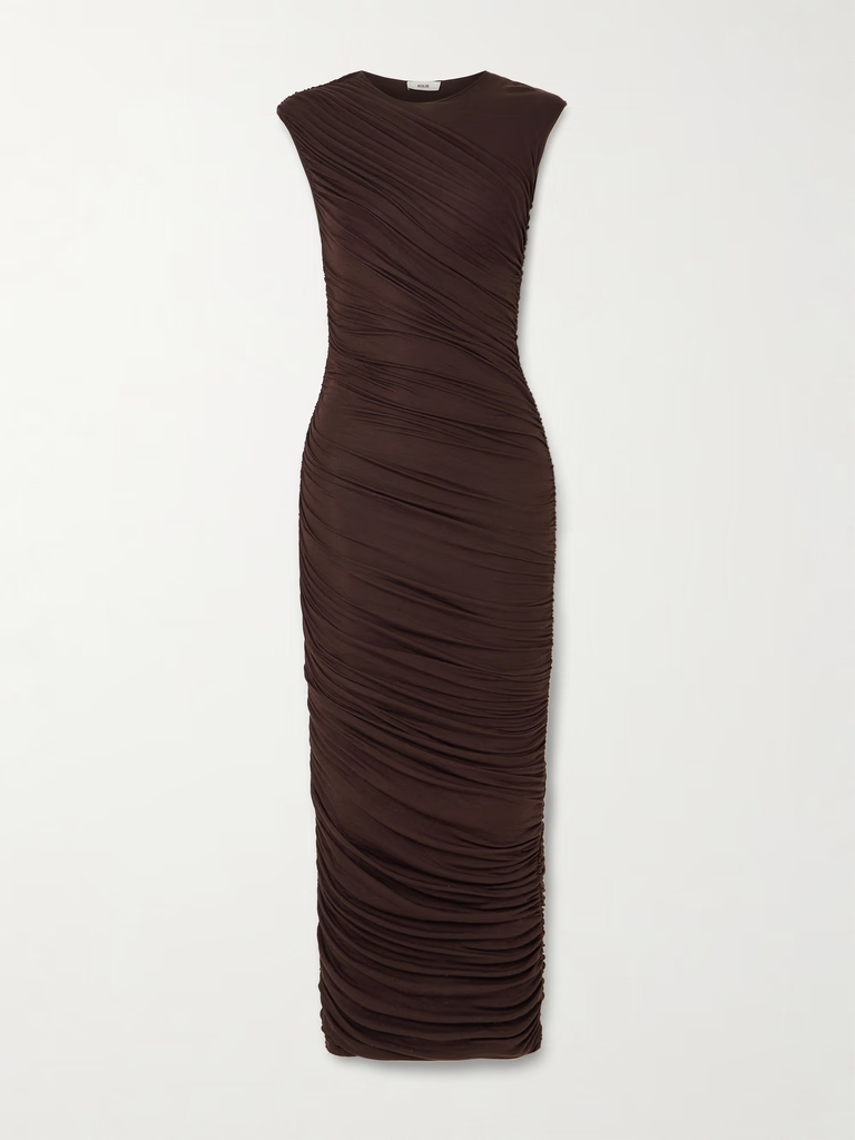 ester ruched lyocell-blend maxi dress
